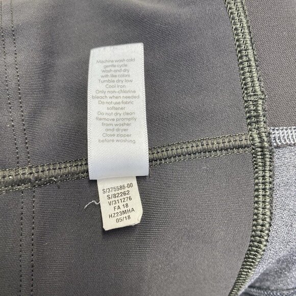 ATHLETA Mid-Rise Yoga-Gym Leggings Women Small Gray Color Block Zipper Pocket - Picture 12 of 16
